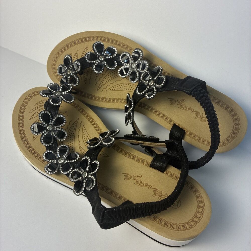 Women’s Rhinestone Flower Sandals – Sparkly Summer Shoes